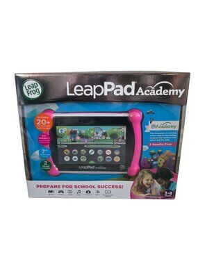 NIB | LeapFrog LeapPad Academy Kids Learning Tablet Pink 7" Shatter-Safe Screen